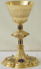 Solid silver gilt antique Belgian Gothic Chalice